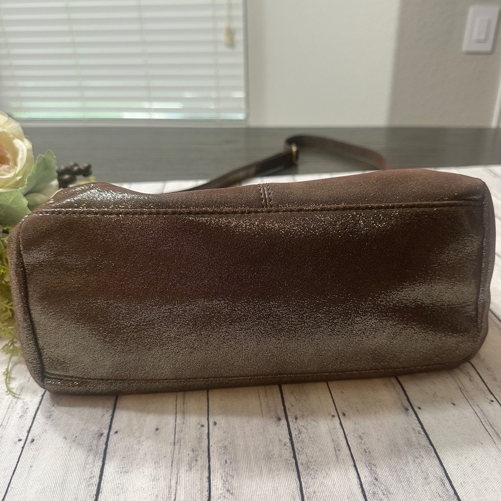 HOBO Chocolate Brown Leather Top-Handle Shoulder Bag - Picture 8 of 13